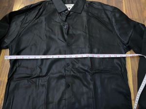 Men’s Black Satin Shirt