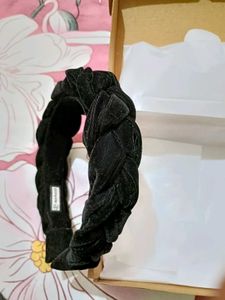 Black Velvet Braided Headband