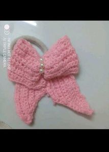 Handmade Pink Bow Hair Tie
