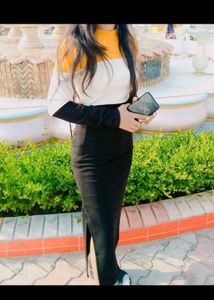 Stylish Color Block Long Sleeve Dress