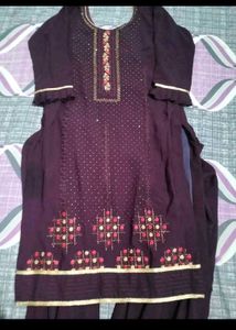 Rakhi special wine colour stiched suit
