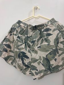 Beach Leafy Loose Fit Shorts, Waist- 30