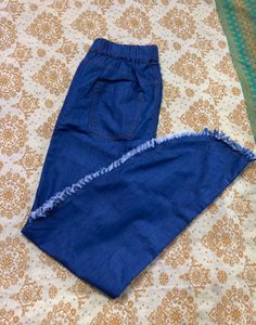 buy 1 get I free/Blue Denim jeans with side slit