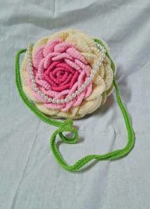Crochet Rose Flower Bag