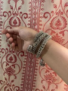 Indian silver oxidised bangle