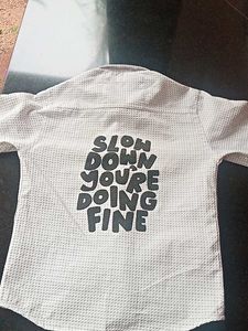 Men's White Textured Short Sleeve Shirt
