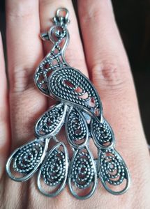 Oxidised german silver peacock 🦚 adjustable  ring