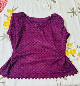 Vibrant Purple Embroidered Blouse