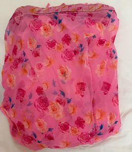 Vibrant Floral Pink saree