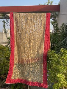 Elegant Gold and Red Dupatta