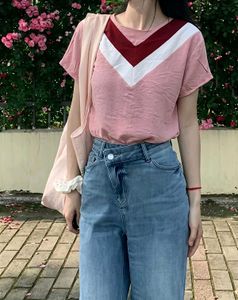 New with tag Pink V-Neck Casual Top