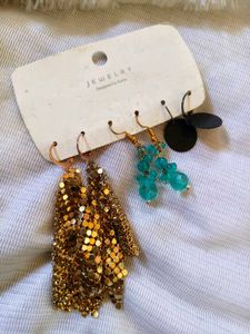 3 Pairs of Dangle Earrings