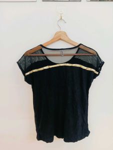 Black AMG T-Shirt with Gold Accents