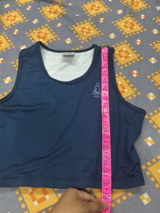 Navy Blue Sleeveless Crop Top