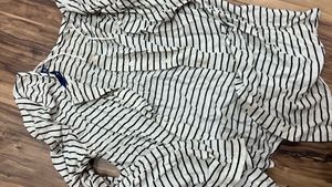 Striped Open Front Cardigan