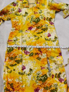 Vibrant Yellow Floral Print Kurta
