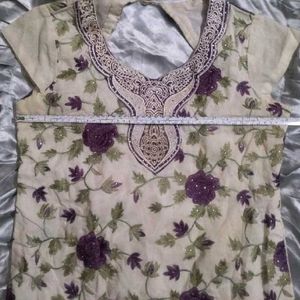 Embroidered Kurta with Floral Design