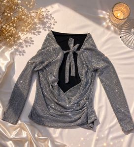 Sparkly Silver Halter neck Top✨🩶