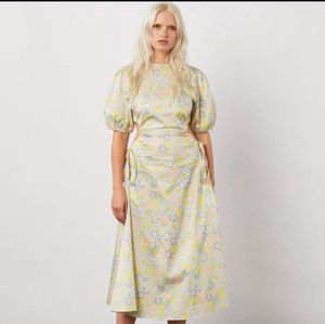 Chic Cutout Puff Sleeve Midi Dress