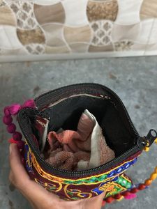 Embroidered Peacock Crossbody Bag