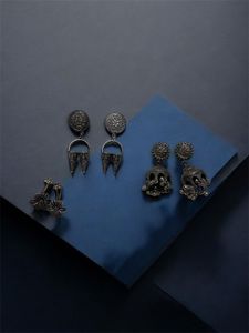 Traditional Oxidized Silver Jhumka Earrings