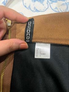 H&amp;M Brown Suede Mini Skirt