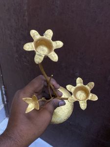 Gold Floral Candlestick Holder