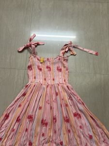 Beachy tie up floral midi dress