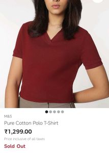 M&amp;S Pure Cotton Polo T-Shirt