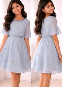 Girls Blue Sparkle Party Dress
