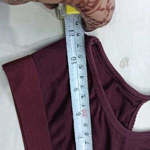 ❤️‍🔥 Maroon Sports Bra with Thin Straps