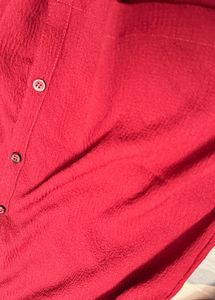 Red Bell Sleeve Embroidered women top