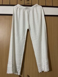 White Chikankari Palazzo Pants