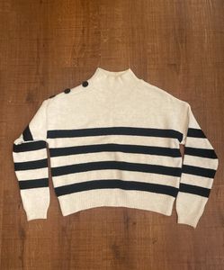 Striped High Neck Sweater