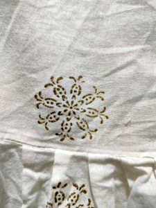 Cream Ethnic Salwar and Dupatta Set