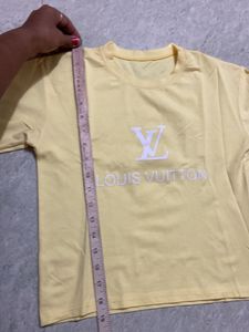 Louis Vuitton Yellow Crop T-shirt For Women