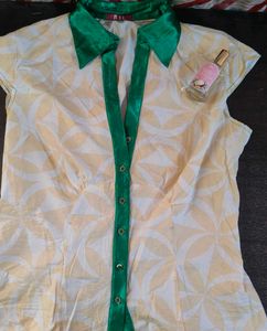 yellow fitted shirt