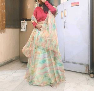 Flowy Floral Print Ethnic Skirt