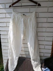 Cream Linen Palazzo Pants