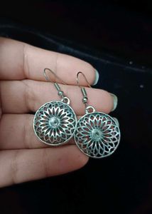 Boho Silver Tone Dangle Earrings