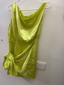 Lime Green One-Shoulder Dress