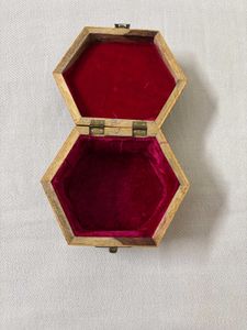Vintage Hexagonal Wooden Jewelry Box