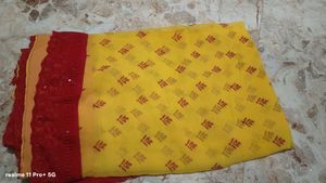 Yellow Saree with Red Border