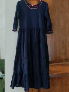 Navy Blue Tiered Maxi Dress