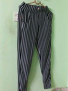 Striped High-Waisted Pants