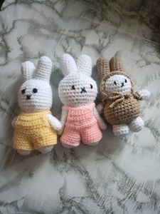 Crocheted Bunny Toys - Set of 3