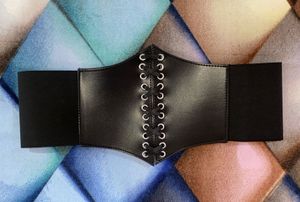 Black Lace-Up Corset Belt