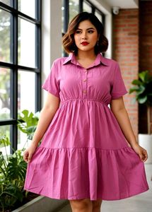 🔥SALE🔥Flared Pink Casual Mini Dress