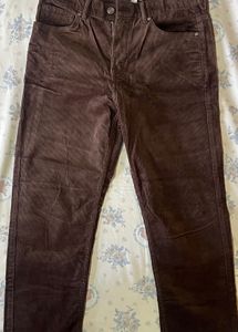 H&amp;M Brown Corduroy Trousers | Straight Fit | Excel