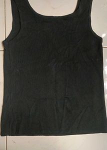 Sparkling Beaded Black Tank Top